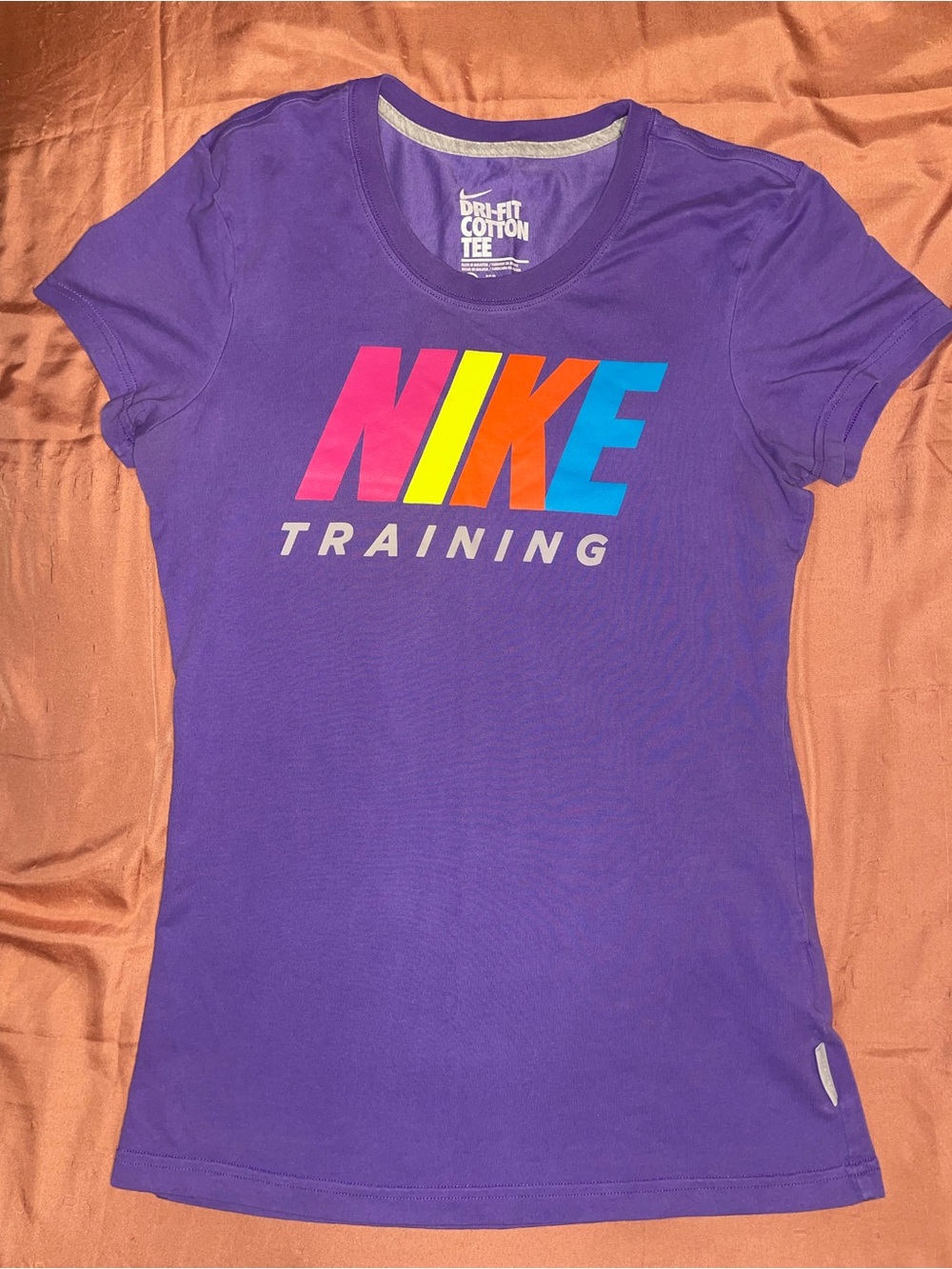 Nike Purple Training Tee with Multicolor Logo